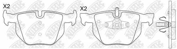 Kit de plaquettes de frein, frein à disque NiBK PN0092W