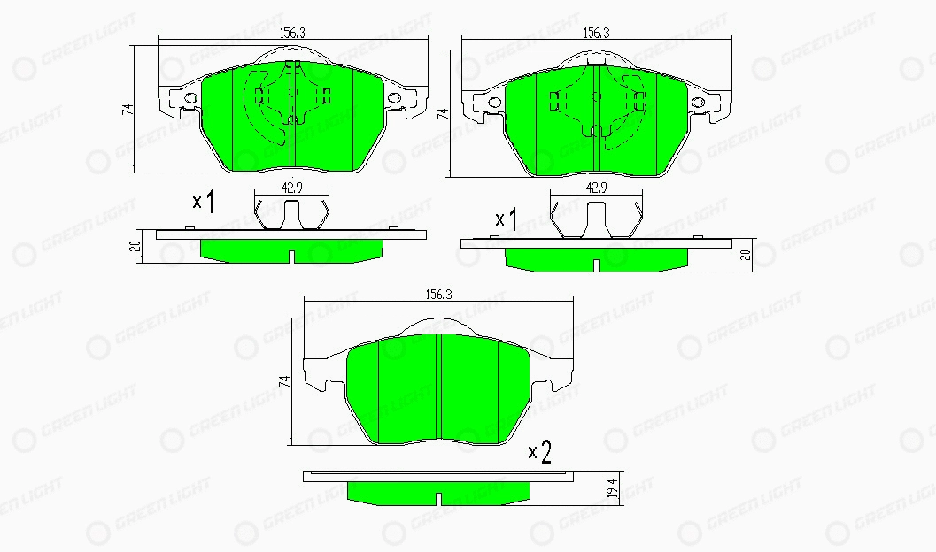 Kit de plaquettes de frein, frein à disque Automotive Adriado GLBP0188