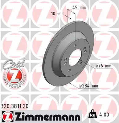 Disque de frein ZIMMERMANN 320.3811.20