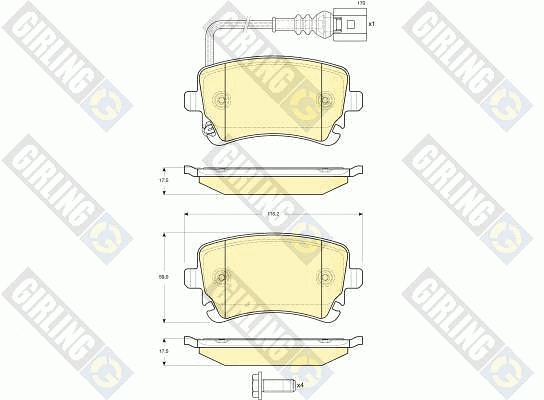 Kit de plaquettes de frein, frein à disque GIRLING 6115571
