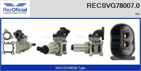Vanne EGR RECOFICIAL RECSVG78007.0