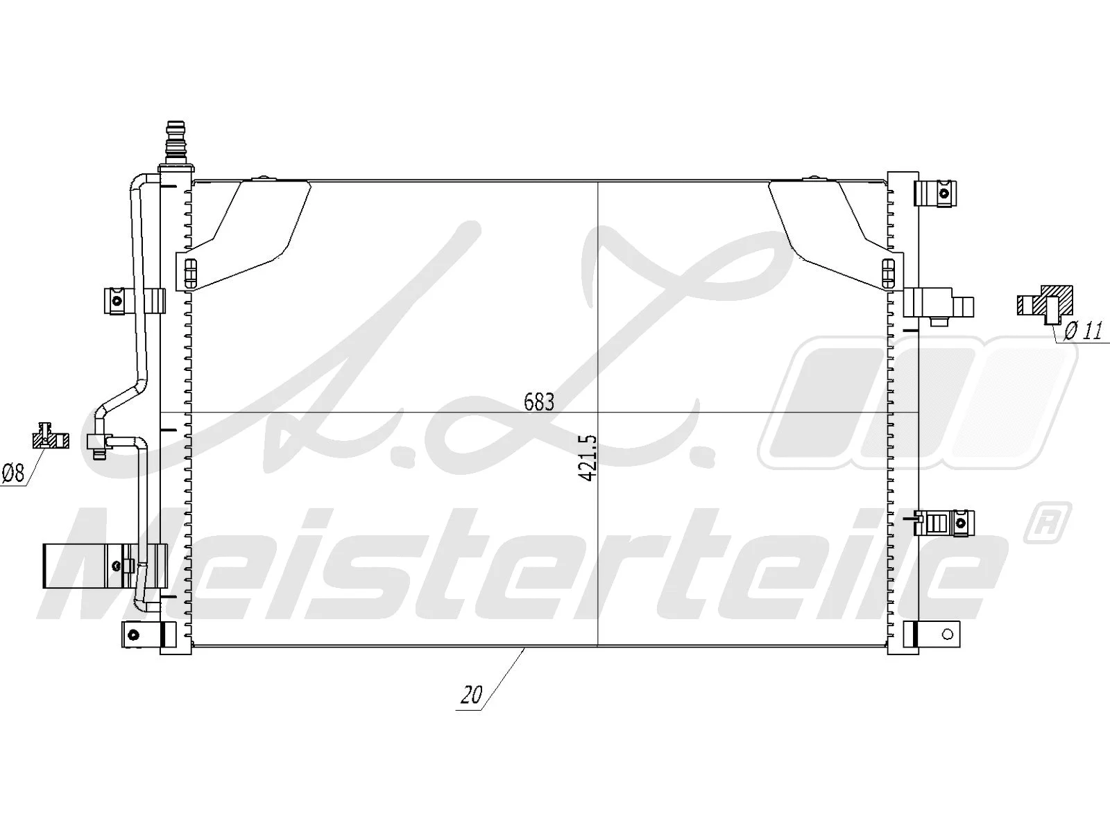 Condenseur, climatisation A.Z. Meisterteile AZMT-45-030-1264