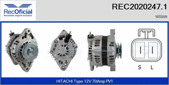 Alternateur RECOFICIAL REC2020247.1