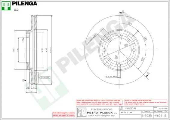 Disque de frein PILENGA V606