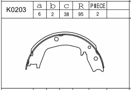 Jeu de mâchoires de frein ASIMCO K0203