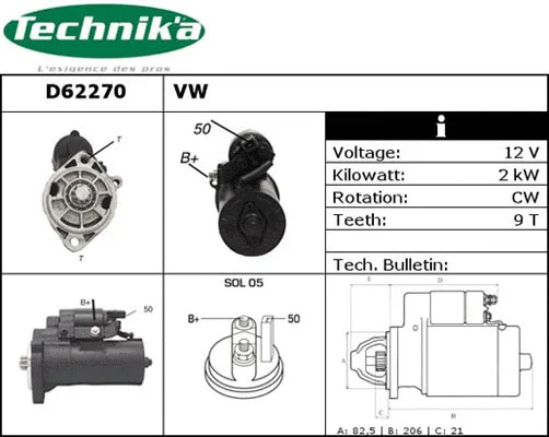 Démarreur Technika D62270