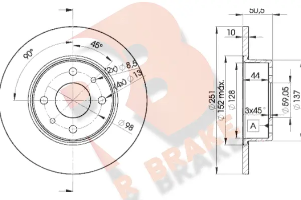 Disque de frein R BRAKE 78RBD24070