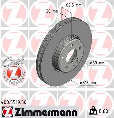 Disque de frein ZIMMERMANN 400.5519.30