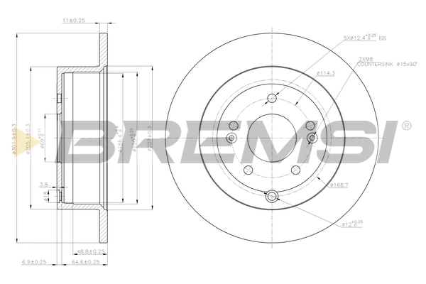 Disque de frein BREMSI CD7671S