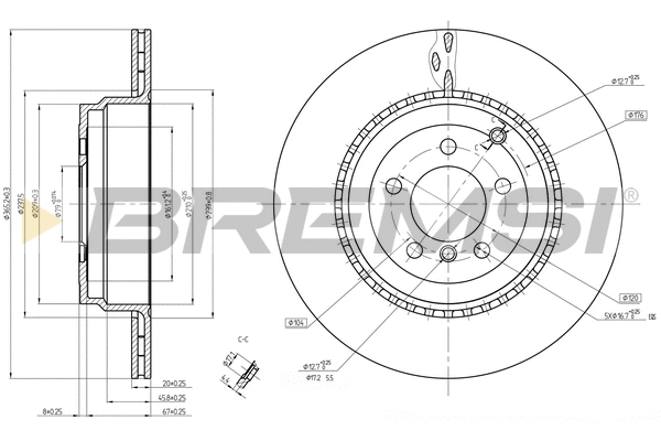 Disque de frein BREMSI CD8085V