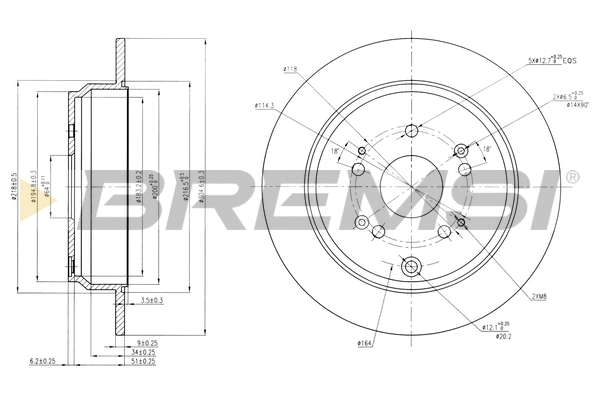 Disque de frein BREMSI CD7860S