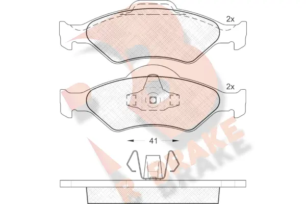 Kit de plaquettes de frein, frein à disque R BRAKE RB1344