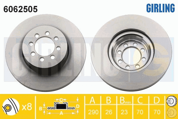 Disque de frein GIRLING 6062505