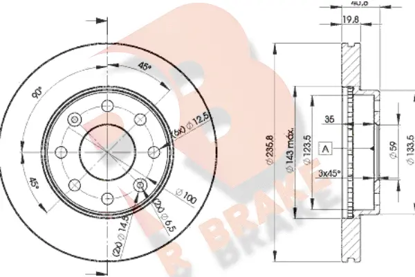 Disque de frein R BRAKE 78RBD24633