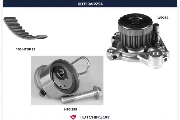Pompe à eau + kit de courroie crantée HUTCHINSON KH 359WP254