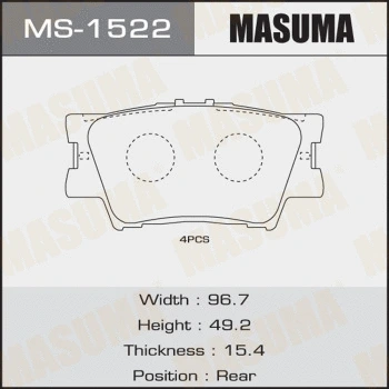 Jeu de mâchoires de frein MASUMA MS-1522