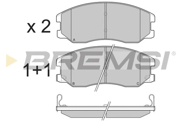 Kit de plaquettes de frein, frein à disque BREMSI BP3303