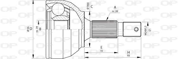 Jeu de joints, arbre de transmission OPEN PARTS CVJ5695.10