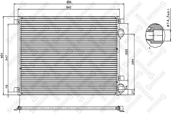 Condenseur, climatisation STELLOX 10-45034-SX