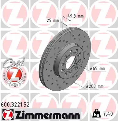 Disque de frein ZIMMERMANN 600.3221.52