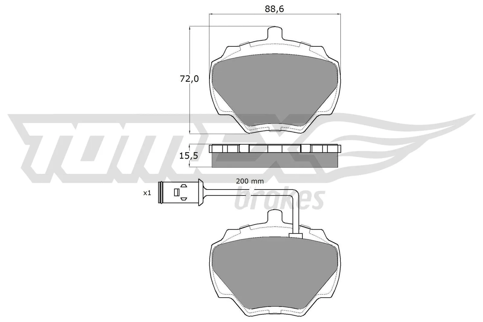 Kit de plaquettes de frein, frein à disque TOMEX Brakes TX 15-50