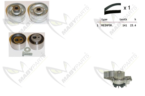 Pompe à eau + kit de courroie crantée MABYPARTS OBKWP0076