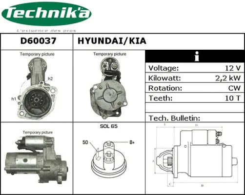 Démarreur Technika D60037
