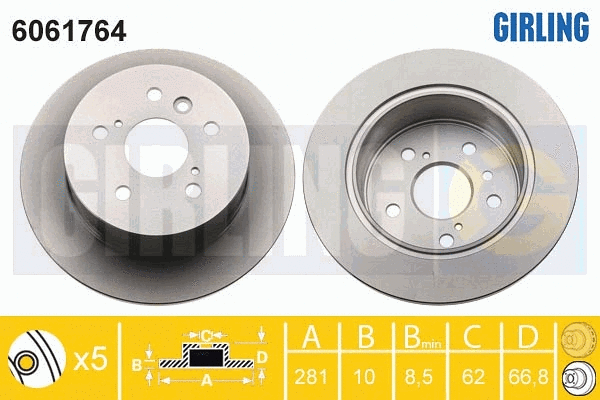 Disque de frein GIRLING 6061764