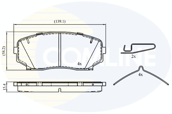 Kit de plaquettes de frein, frein à disque COMLINE CBP33003