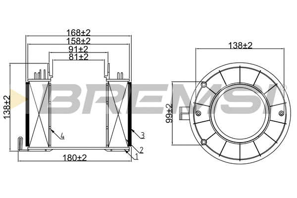 Filtre à air BREMSI FA0592