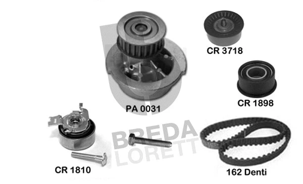 Pompe à eau + kit de courroie crantée BREDA LORETT KPA0718A