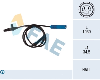 Capteur, vitesse de roue FAE 78339