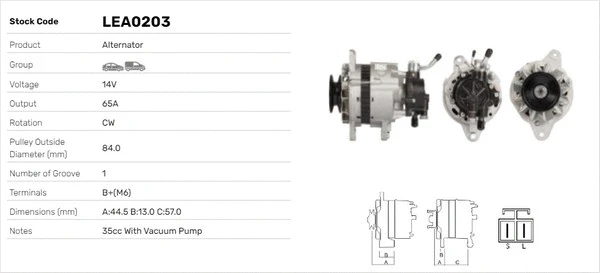 Alternateur LUSA LEA0203