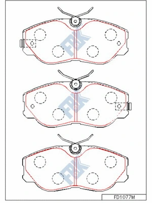 Kit de plaquettes de frein, frein à disque FBK FD1077M