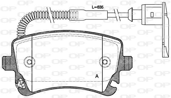 Kit de plaquettes de frein, frein à disque OPEN PARTS BPA0897.02
