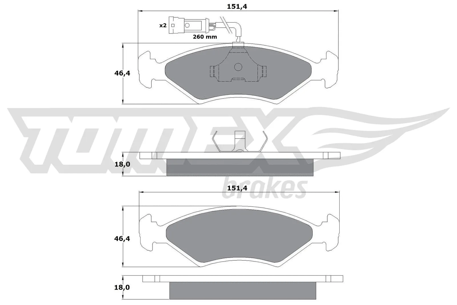 Kit de plaquettes de frein, frein à disque TOMEX Brakes TX 10-281