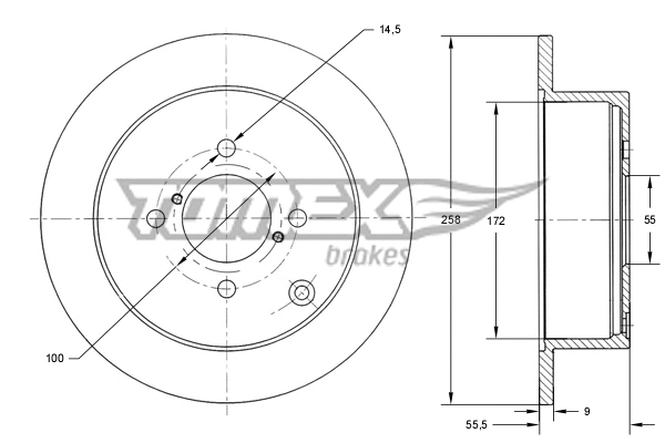 Disque de frein TOMEX Brakes TX 71-08
