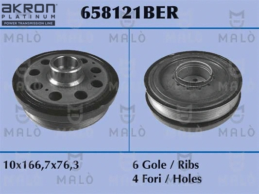 Kit de poulies, vilebrequin AKRON-MALÒ 658121BER