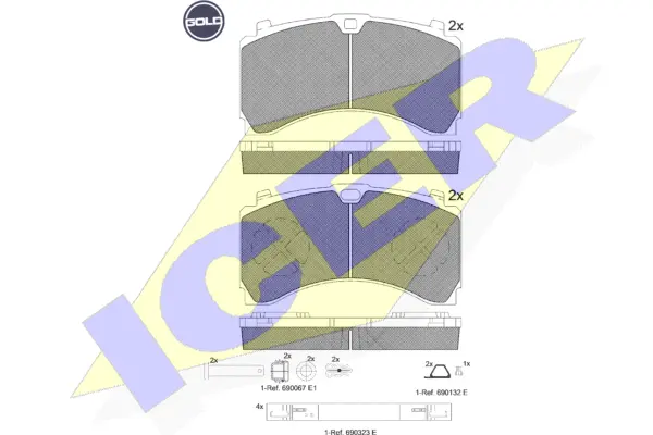 Kit de plaquettes de frein, frein à disque ICER 152123 G
