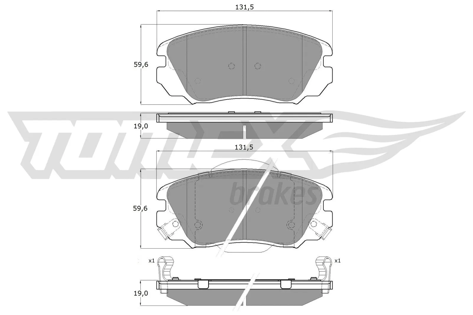 Kit de plaquettes de frein, frein à disque TOMEX Brakes TX 16-33