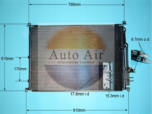 Condenseur, climatisation AUTO AIR GLOUCESTER 16-9798