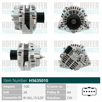 Alternateur HOFFER H5635010
