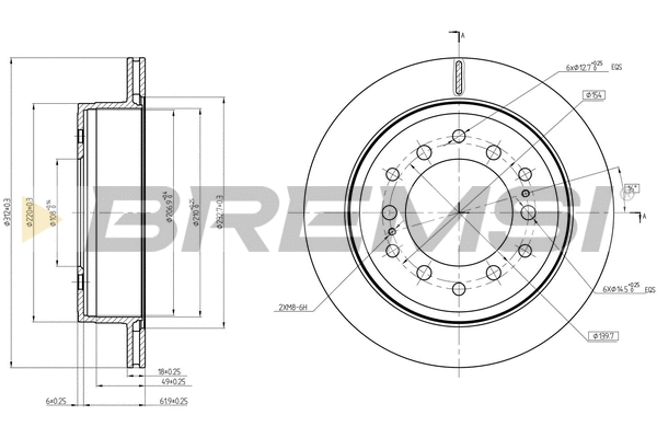 Disque de frein BREMSI CD8505V