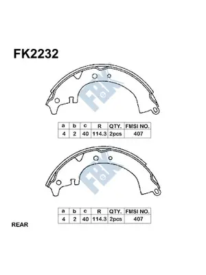 Jeu de mâchoires de frein FBK FK2232