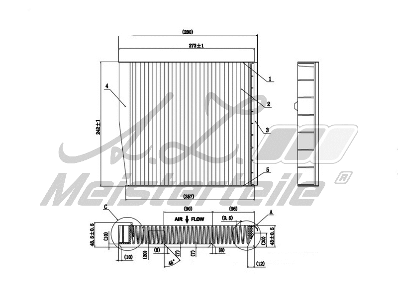 Filtre, air de l'habitacle A.Z. Meisterteile AZMT-41-010-1758