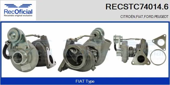 Turbocompresseur, suralimentation RECOFICIAL RECSTC74014.6