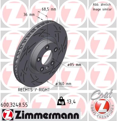 Disque de frein ZIMMERMANN 600.3248.55