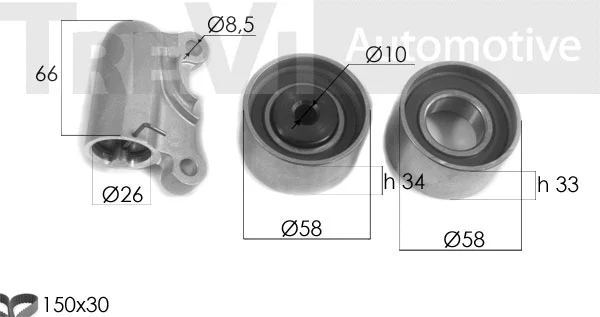 Kit de courroie crantée TREVI AUTOMOTIVE KD1448