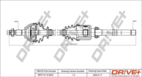 Arbre de transmission Dr!ve+ DP2110.10.0232