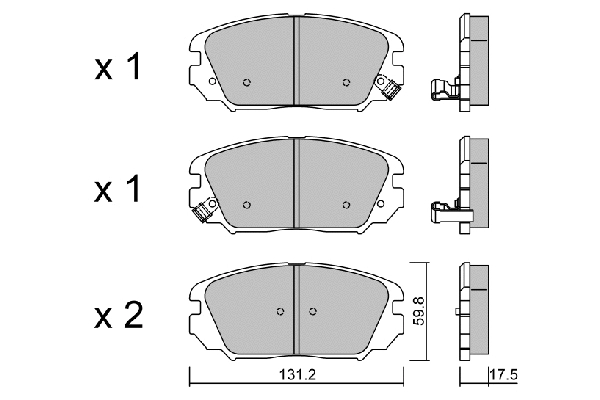 Kit de plaquettes de frein, frein à disque AISIN BPHY-1010